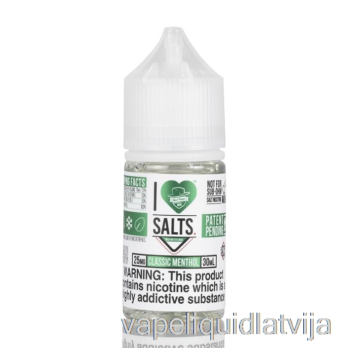 Klasiskais Mentols - I Love Salts - 30ml 25mg Vape šķidrums